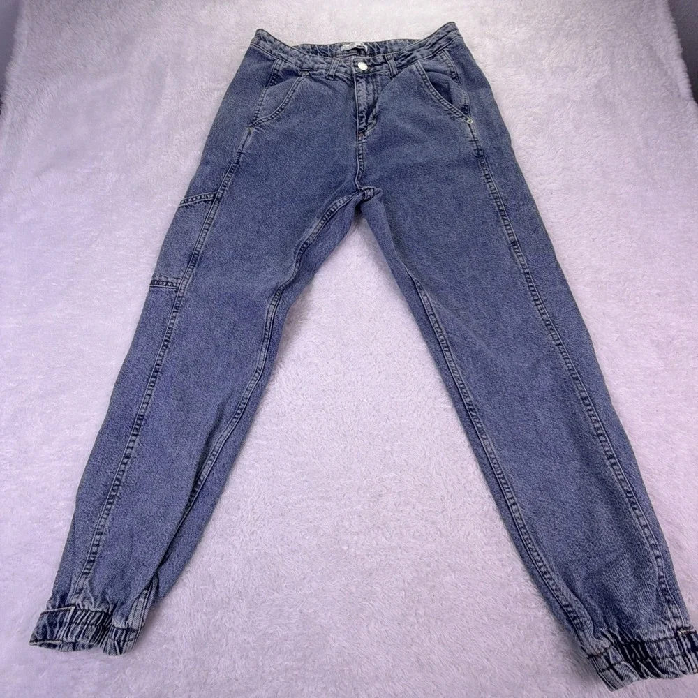DeFacto Jeans High-Rise‎ Painter Jogger Women's 30 Blue Denim